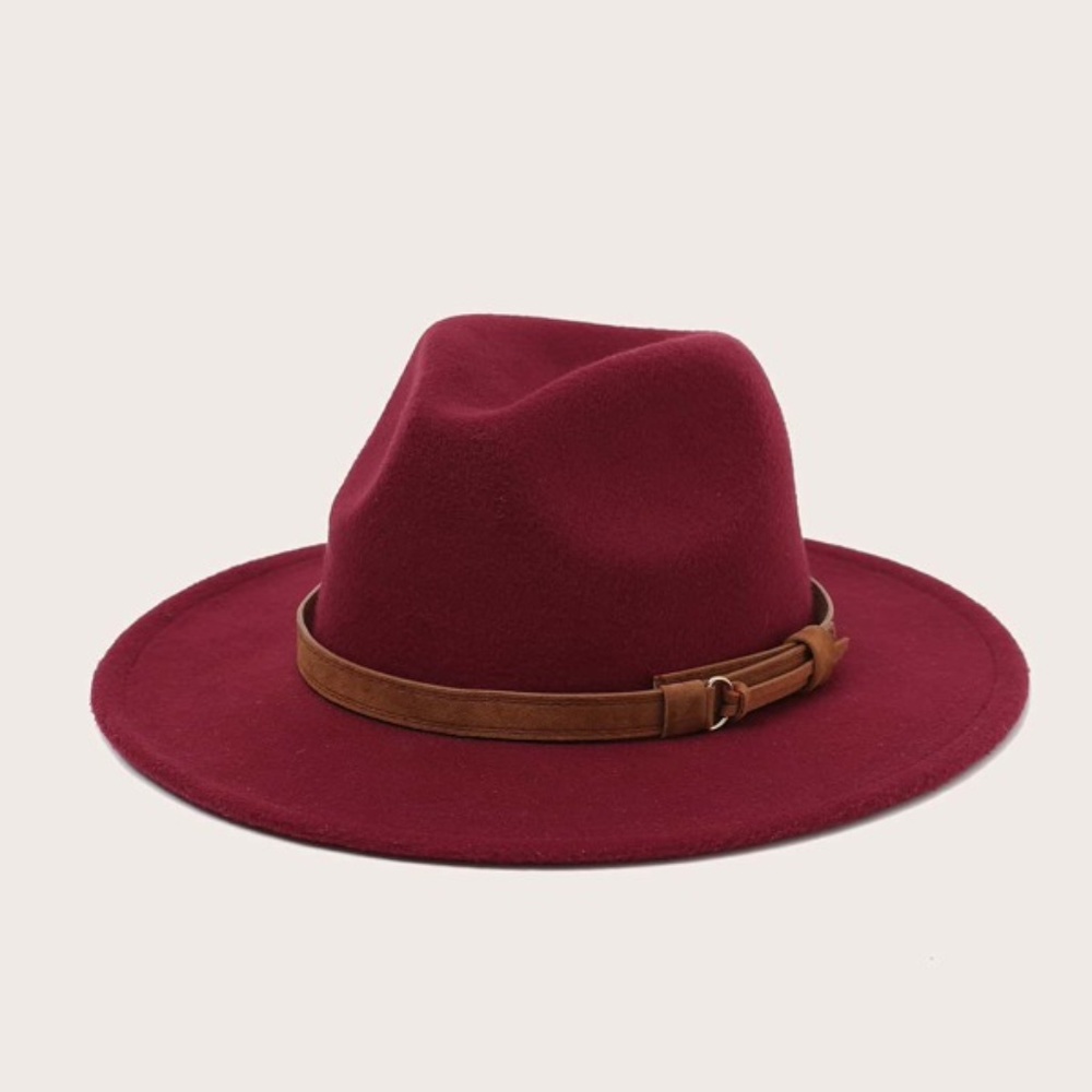 Trendy Belted Fedora Hat Classic Shabby Chic - Picture 1 of 6